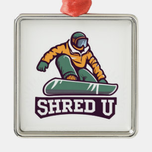 Shred University Snowboarding Julgransprydnad Metall