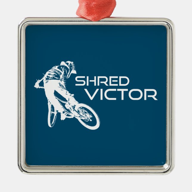 Shred Victor Idaho Mountain Biking Julgransprydnad Metall (Framsidan)