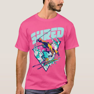 Shred Vintage Freestyle Ski 80s Costume Retro Ski T Shirt