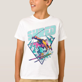 Shred Vintage Freestyle Ski 80s Costume Retro Skii T Shirt