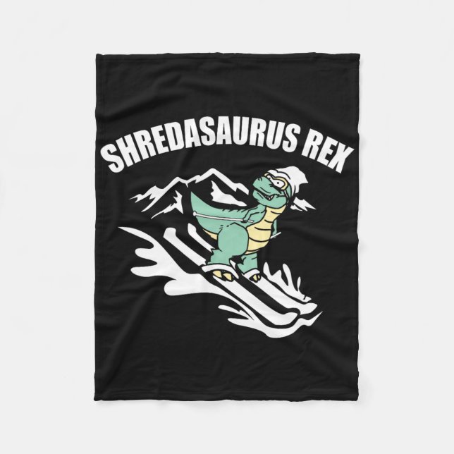 Shredasaurus Rex Skid Dinosaur Barn Rolig Skidpres Fleecefilt (Framsidan)