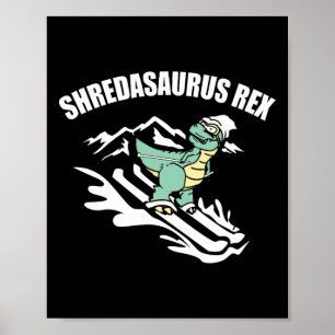 Shredasaurus Rex Skid Dinosaur Barn Rolig Skidpres Poster