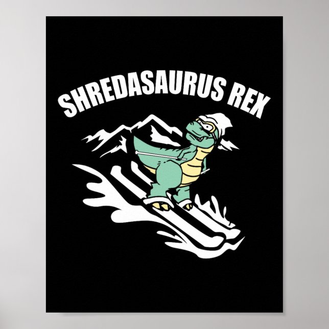 Shredasaurus Rex Skid Dinosaur Barn Rolig Skidpres Poster (Framsidan)