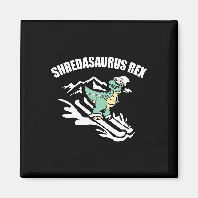 Shredasaurus Rex Skidinosaur Barn Roligt Skidåknin Magnet (Framsidan)