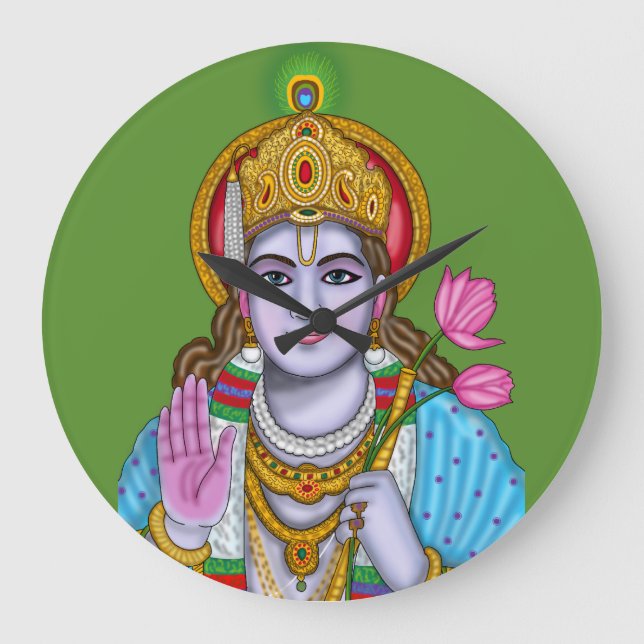 Shree Krishna väggklocka (Framsida)
