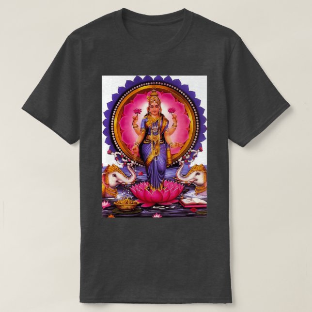 Shree Lakshmi Goddess guddess för Kärlek välmående T Shirt (Design framsida)