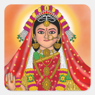 Shree Radha-klistermärken Fyrkantigt Klistermärke