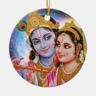 Shree Radhey Krishna Kärlek Julgransprydnad Keramik