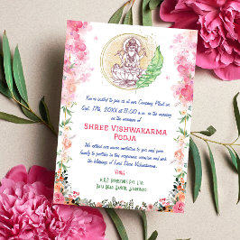 Shree Vishwakarma Pooja Blommigt Inbjudningar