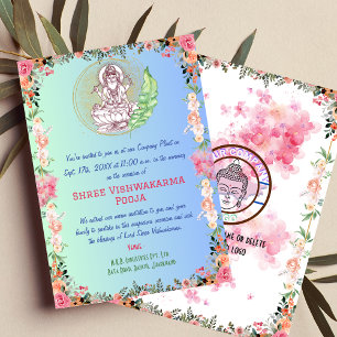 Shree Vishwakarma Pooja Blommor Inbjudningar