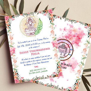 Shree Vishwakarma Pooja Blommor Inbjudningar