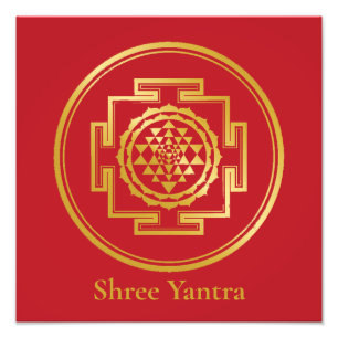 Shree Yantra Auspicious Helig Geometrical Symbol Fototryck