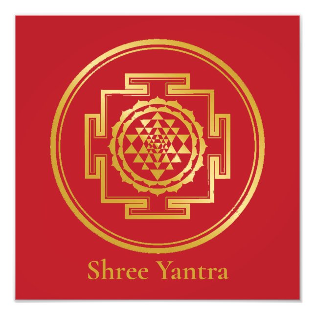 Shree Yantra Auspicious Helig Geometrical Symbol Fototryck (Framsidan)