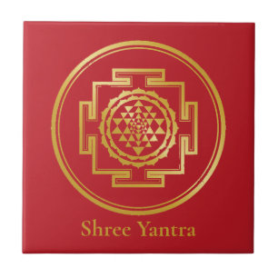 Shree Yantra Auspicious Helig Geometrical Symbol Kakelplatta