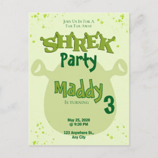 Shrek Inspired Birthday Invitation | Far Far Away Vykort