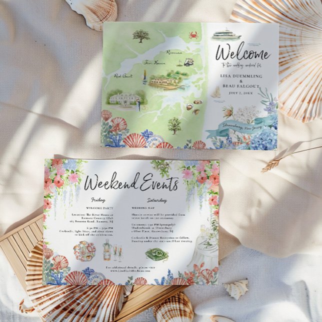 Shrewsbury New Jersey Wedding Weekend Welcome Map (Skapare uppladdad)