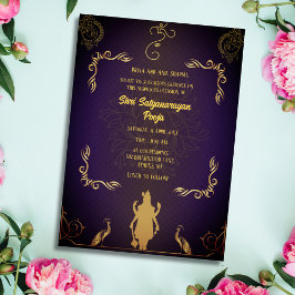 Shri Satyanarayan Pooja Hindu Inbjudningar