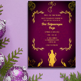 Shri Satyanarayan Pooja Hindu Inbjudningar