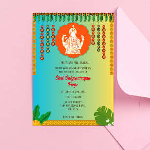 Shri Satyanarayan Pooja Hindu Inbjudningar