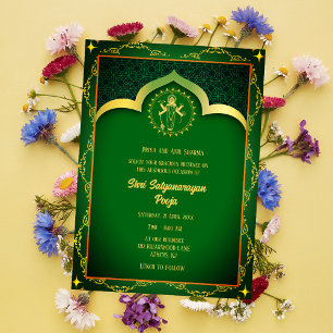 Shri Satyanarayan Pooja Hindu Inbjudningar