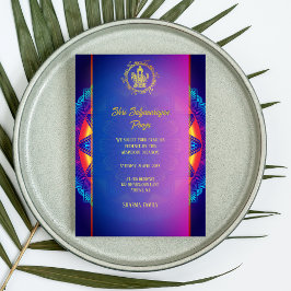 Shri Satyanarayan Pooja Hindu Indian Chakra Inbjudningar