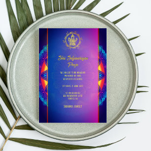 Shri Satyanarayan Pooja Hindu Indian Chakra Inbjudningar