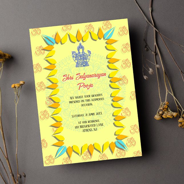Shri Satyanarayan Pooja Indisk Inbjudningar (Skapare uppladdad)