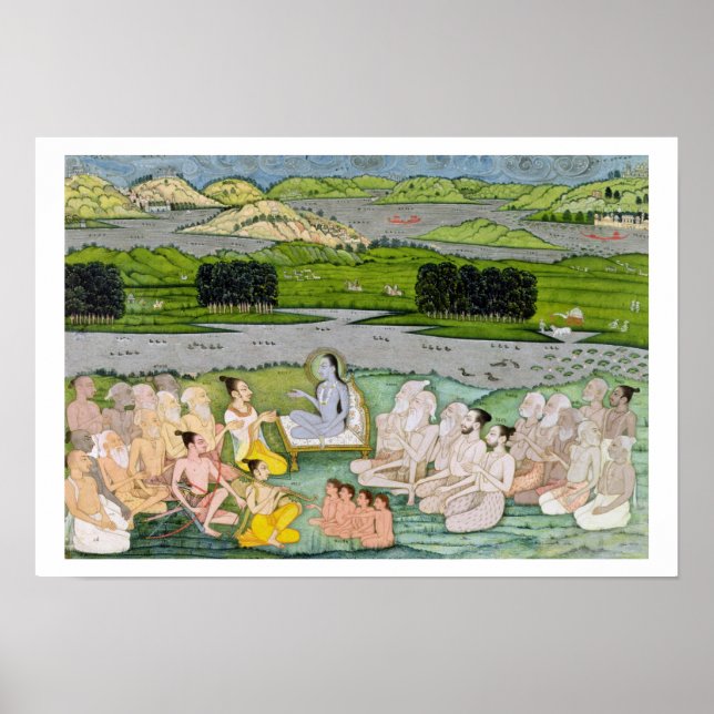 Shri Sukdevji predikar om en konkurs för Sadhus. Poster (Framsidan)