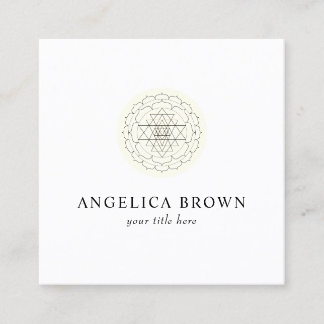 Shri Yantra-Affärskortet Fyrkantigt Visitkort (Framsida)