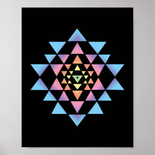 Shri Yantra Buddhism Meditation Helig Geometry Ze Poster