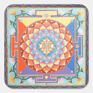 Shri Yantra-dekal Fyrkantigt Klistermärke