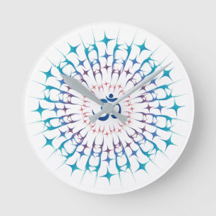 Shri Yantra eller Sri Chakra - glödande energi Rund Klocka