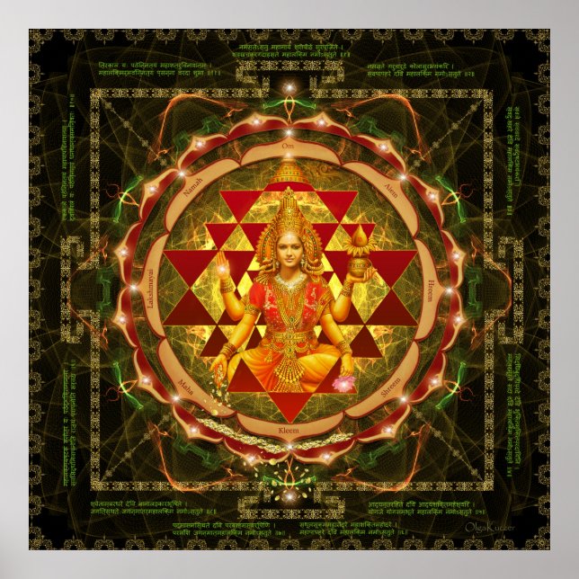 Shri Yantra- Maha Lakshmi Ashtakam- Abundance Poster (Framsidan)