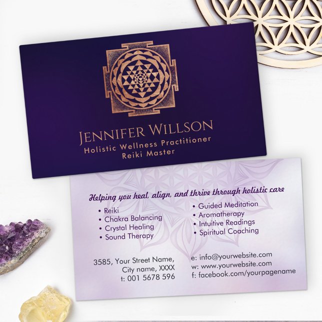 Shri Yantra - Sri yantra - Shri Chakra - Koppar Visitkort (Skapare uppladdad)