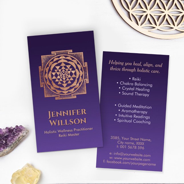 Shri Yantra - Sri yantra - Shri Chakra - Koppar Visitkort (Skapare uppladdad)