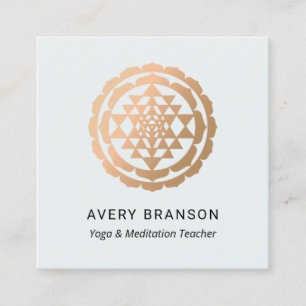 Shri Yantra Yoga Meditation Lärare Fyrkantigt Visitkort