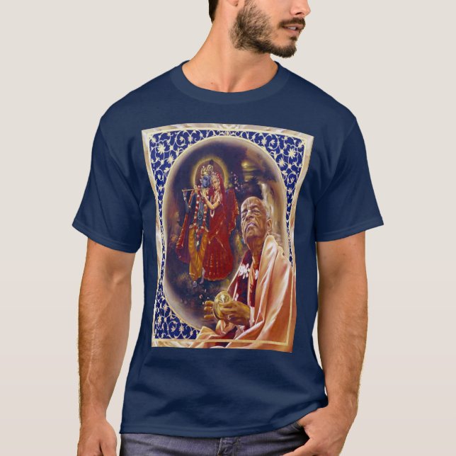 Shrila Prabhupada mediterar på Krishna T Shirt (Framsida)