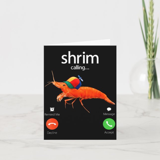 Shrim Is Calling, Misspelled Shrimp Incoming Call  Kort (Framsida)