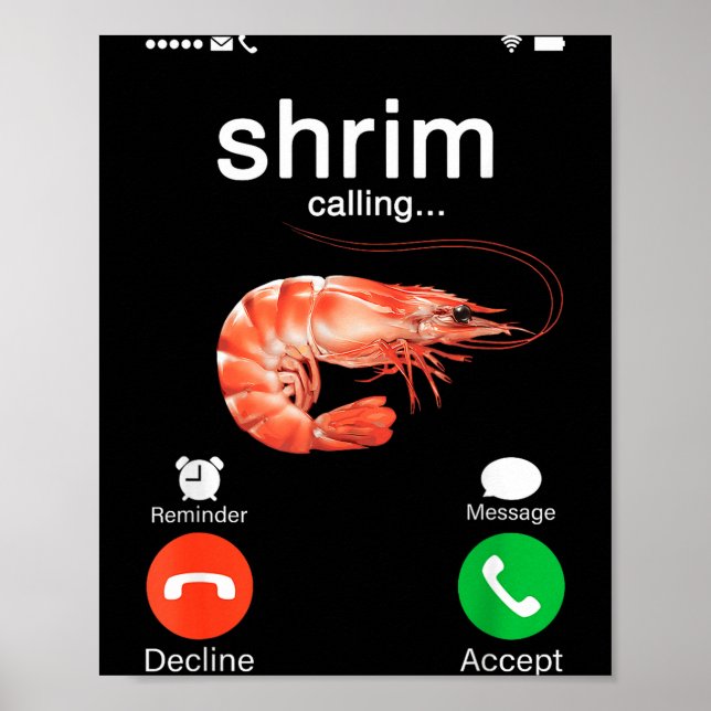 Shrim ropar meme rolig räka och fisk (fih) poster (Framsidan)