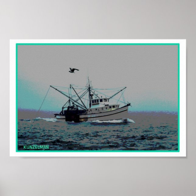 SHRIMP BOAT GICLEE PRINT POSTER (Framsidan)