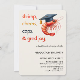 Shrimp Boil Graduation Party Invitation Seafood  Inbjudningar