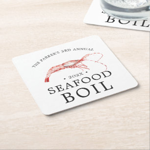Shrimp Boil   Seafood Boil Thome Party Underlägg Papper Kvadrat