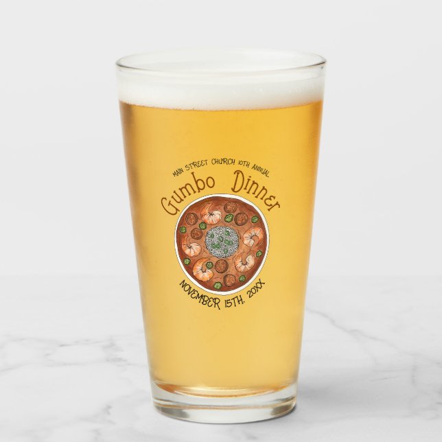 Shrimp Gumbo Stew Louisiana LA New Orleans Food Glaskopp (Framsida fylld)