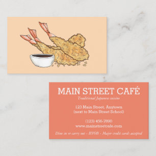 Shrimp Prawn Ebi Tempura Japanska Cuisineet Food Visitkort