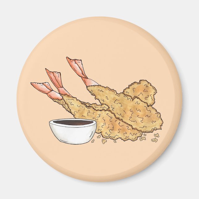 Shrimp Prawn Tempura Japanska Food Restaurant Magnet (Framsidan)