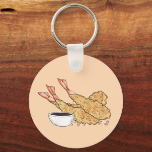 Shrimp Prawn Tempura Japanska Food Restaurant Nyckelring