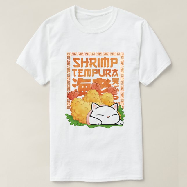 Shrimp Tempura Cat T Shirt (Design framsida)