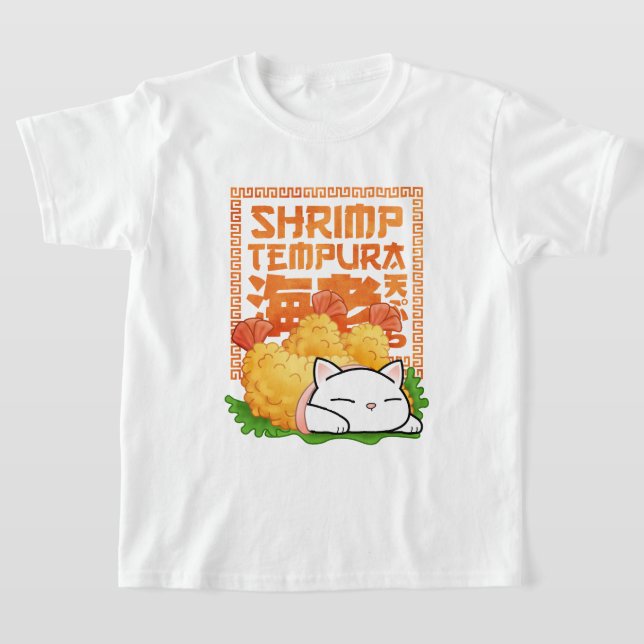Shrimp Tempura Cat T Shirt (Laydown)