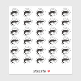 Shrimp Wedding Place Card Food Meal Menu Choice Klistermärken