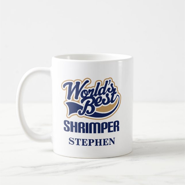 Shrimper personlig mugggåva kaffemugg (Vänster)
